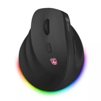 CONNECT IT FOR HEALTH Mouse vertical wireless Cloudy Left pentru stângaci, RGB backlight, 2xBT, USB NEGRU