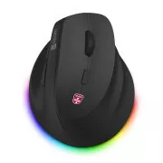 CONNECT IT FOR HEALTH Mouse vertical fără fir Cloudy, RGB backlight, 2xBT, USB NEGRU