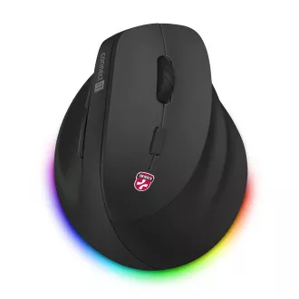 CONNECT IT FOR HEALTH Mouse vertical fără fir Cloudy, RGB backlight, 2xBT, USB NEGRU