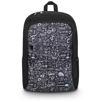 Rucsac CONNECT IT Doodle, 15.6", 5 buzunare, husă de ploaie, NEGRU