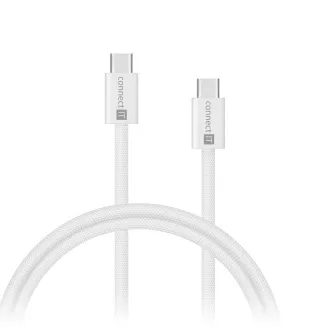 Cablu CONNECT IT Wirez USB-C -> USB-C, 60 W, 1 m, ALB Cablu CONNECT IT Wirez USB-C -> USB-C, 60 W, 1 m, ALB