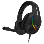Căști de gaming CONNECT IT NEO cu microfon, lumină de fundal, 1x Jack unic (adaptor la 2x mufe) +USB, NEGRU