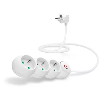 Prelungitor CONNECT IT 230 V, 3 prize, 1,5 m, cu comutator (alb) Prelungitor CONNECT IT 230 V, 3 prize, 1,5 m, cu comutator (alb)