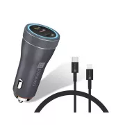 CONNECT IT Încărcător auto InCarz DUPLEX, 2x USB-C, 1x Lightning, ANTRACIT