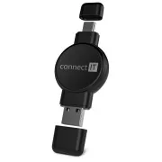 CONNECT IT WatchTravelCharge încărcător wireless Qi (Apple,Samsung) USB-A/USB-C, NEGRU