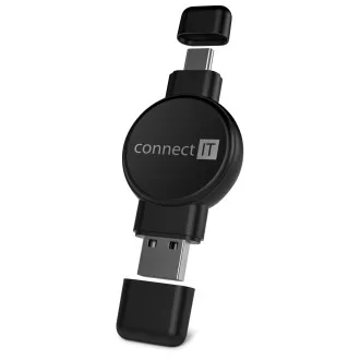 CONNECT IT WatchTravelCharge încărcător wireless Qi (Apple,Samsung) USB-A/USB-C, NEGRU