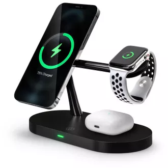 Încărcător wireless CONNECT IT MultiCharge 5 în 1 MagSafe Wireless cu încărcare rapidă, NEGRU