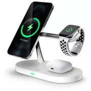Încărcător wireless CONNECT IT MultiCharge 5 în 1 MagSafe Wireless cu încărcare rapidă, ALB
