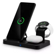 Încărcător wireless CONNECT IT MultiCharge 3 în 1 Qi pentru SAMSUNG, NEGRU