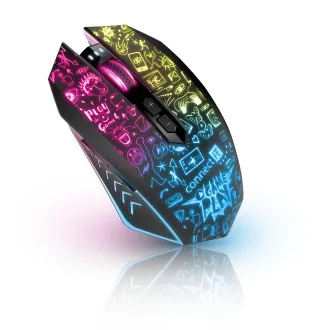 Mouse de gaming wireless CONNECT IT DOODLE 2 PRO, 4800 DPI, iluminare din spate, NEGRU