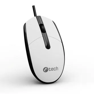 Mouse C-TECH WM-10, USB, 1200 DPI, alb-negru Mouse C-TECH WM-10, USB, 1200 DPI, alb-negru