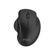 Mouse C-TECH WLM-14BK Mod dual, wireless, ergo, BT5.0 + 2.4GHz, 1600DPI, 6 butoane, receptor nano USB, negru