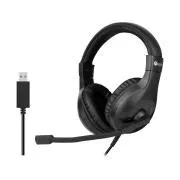 Căști C-TECH cu microfon MHS-05, USB, control prin cablu, over-ear, negre