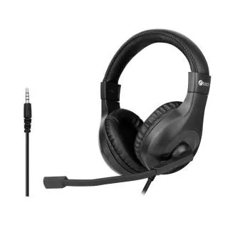 Căști C-TECH cu microfon MHS-05, mufă jack de 3,5 mm cu 4 pini, control pe cablu, set căști, adaptor la 2x mufe, negre Căști C-TECH cu microfon MHS-05, mufă jack de 3,5 mm cu 4 pini, control pe cablu, set căști, adaptor la 2x mufe, negre