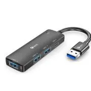 C-TECH HUB USB, UHB-U3-AC, 1x USB-A 3.0, 2x USB-A 2.0, 1x USB-C, negru