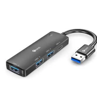 C-TECH HUB USB, UHB-U3-AC, 1x USB-A 3.0, 2x USB-A 2.0, 1x USB-C, negru
