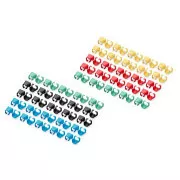 Cleme de culoare DIGITUS pentru cablu de corecție, pachet de 100 buc, mixte (20 buc în fiecare culoare: roșu, verde, albastru, galben, negru)