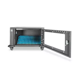 Cărucior de încărcare DIGITUS, 14", USB-C, blocare electronică cu PIN, 16 baze de încărcare, ventilator, 384 x 550 x 375 mm, negru Cărucior de încărcare DIGITUS, 14", USB-C, blocare electronică cu PIN, 16 baze de încărcare, ventilator, 384 x 550 x 375 mm, negru