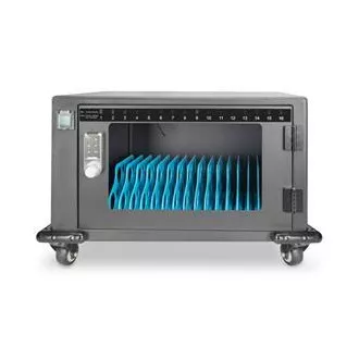 Cărucior de încărcare DIGITUS, 14", USB-C, blocare electronică cu PIN, 16 baze de încărcare, ventilator, 384 x 550 x 375 mm, negru Cărucior de încărcare DIGITUS, 14", USB-C, blocare electronică cu PIN, 16 baze de încărcare, ventilator, 384 x 550 x 375 mm, negru