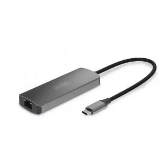 Set de extensie video DIGITUS, USB-C - HDMI, 4K/120Hz CAT6, 30 m