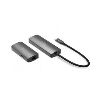 Set de extensie video DIGITUS, USB-C - HDMI, 4K/120Hz CAT6, 30 m