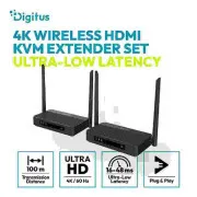 Set de extendere KVM HDMI wireless DIGITUS 4K/60Hz, 100m, negru