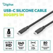 Cablu de silicon Digitus USB4 versiunea 2.0, USB 80 Gbps, 1 m, negru