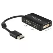 Delock Displayport Adapter 1.1 de sex masculin > VGA / HDMI / DVI de sex feminin pasiv negru