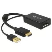 Adaptor Delock HDMI-A mascul > Displayport 1.2 mamă negru