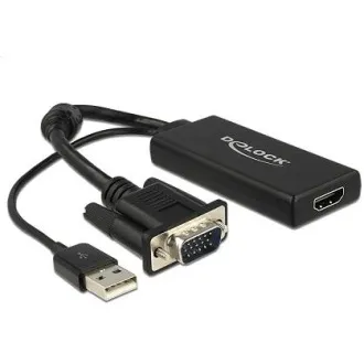 Adaptor Delock VGA la HDMI cu audio, negru