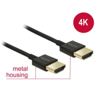 Cablu HDMI de mare viteză Delock cu Ethernet - HDMI-A mascul > HDMI-A mascul 3D 4K 3 m activ Slim Premium