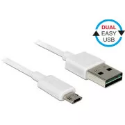 Cablu Delock EASY-USB 2.0 Type-A masculin > EASY-USB 2.0 Type Micro-B masculin alb 2 m
