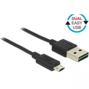 Cablu Delock EASY-USB 2.0 Type-A masculin > EASY-USB 2.0 Type Micro-B masculin negru 0,2 m