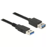 Cablu prelungitor Delock USB 3.0 Tip-A mascul > USB 3.0 Tip-A mamă 1,5 m negru