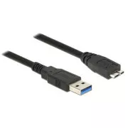 Cablu Delock USB 3.0 tip A masculin și USB 3.0 tip Micro-B masculin 0,5 m negru