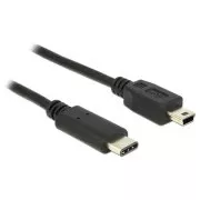 Cablu Delock USB Type-C™ 2.0 mascul > USB 2.0 tip Mini-B mascul 0,5 m negru