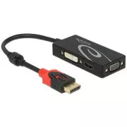Adaptor Delock Displayport 1.2 mascul > VGA / HDMI / DVI mamă 4K pasiv negru