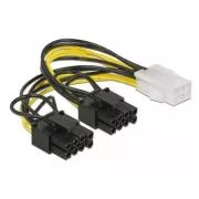 Cablu de alimentare Delock PCI Express cu 6 pini mamă > 2 x 8 pini mascul, 15 cm