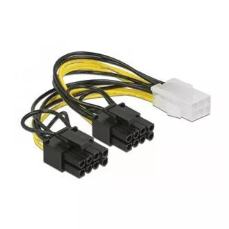 Cablu de alimentare Delock PCI Express cu 6 pini mamă > 2 x 8 pini mascul, 15 cm