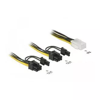 Cablu de alimentare Delock PCI Express cu 6 pini mamă > 2 x 8 pini mascul, 15 cm