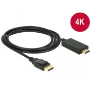 Delock Cable Displayport 1.2 de sex masculin > High Speed HDMI-A de sex masculin pasiv 4K 2 m negru