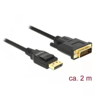 Cablu Delock DisplayPort 1.2 mascul > DVI 24+1 mascul pasiv 2 m negru