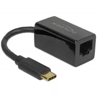 Adaptor Delock Super Speed USB (USB 3.1 Gen 1) cu USB Type-C™ mascul > Gigabit LAN 10/100/1000 Mbps compact, negru
