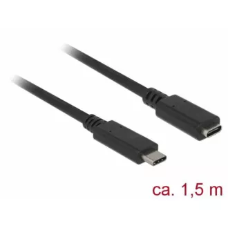 Delock SuperSpeed USB Extension Cable (USB 3.1 Gen 1) USB Type-C™ port de sex masculin și feminin 3 A 1,5 m negru
