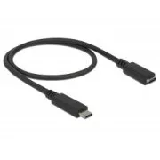 Delock SuperSpeed USB Extension Cable (USB 3.1 Gen 1) USB Type-C™ port de sex masculin și feminin 3 A 0,5 m negru
