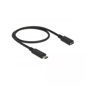 Delock SuperSpeed USB Extension Cable (USB 3.1 Gen 1) USB Type-C™ port de sex masculin și feminin 3 A 0,5 m negru