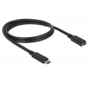 Delock SuperSpeed USB Extension Cable (USB 3.1 Gen 1) USB Type-C™ port de sex masculin și feminin 3 A 1,0 m negru