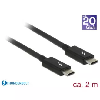Cablu Delock Thunderbolt™ 3 (20 Gb/s) USB-C™ mascul > mascul pasiv 2,0 m 3 A negru