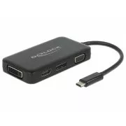 Adaptor Delock USB Type-C™ mascul > VGA / HDMI / DVI / DisplayPort mamă negru