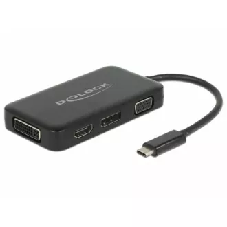 Adaptor Delock USB Type-C™ mascul > VGA / HDMI / DVI / DisplayPort mamă negru